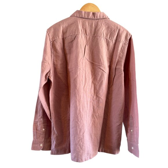 Abercrombie & Fitch Pink Mens Shirt M Linen Blend Button-Up - Picture 2 of 8